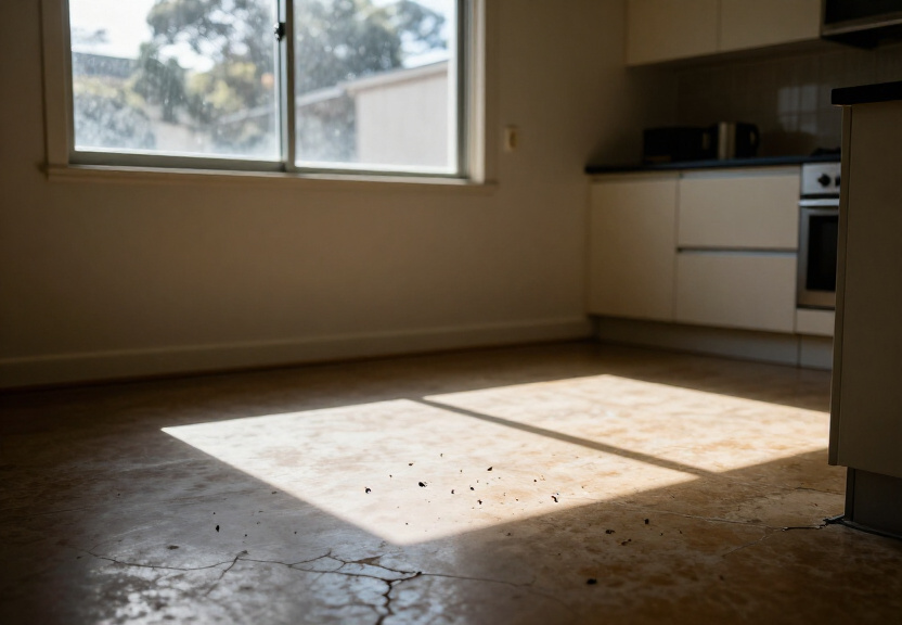 Cockroach infestation in a Hebersham kitchen before treatment